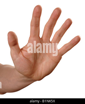 Mans hand and open palm Stock Photo