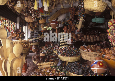 Mexican handicrafts for sale at market in Cancun Mexoco Stock Photo