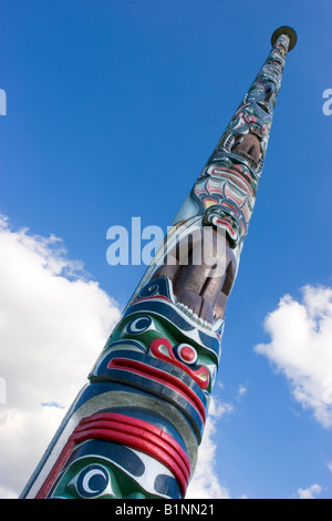 Totem pole in Windsor Great Park England UK. Gift from Canadian Indians Stock Photo