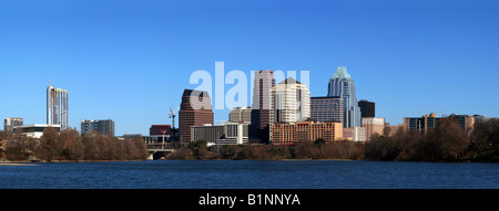 The downtown austin texas skyline on a clear sunny day Stock Photo