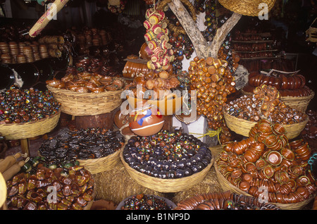 Mexican handicrafts for sale at market in Cancun Mexico Stock Photo