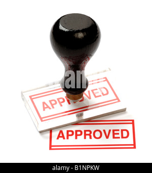 Approved office rubber stamp Stock Photo