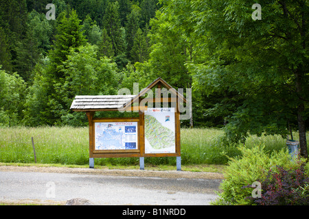 Information panel and map of Seytroux in the Haute Savoie region of France Stock Photo