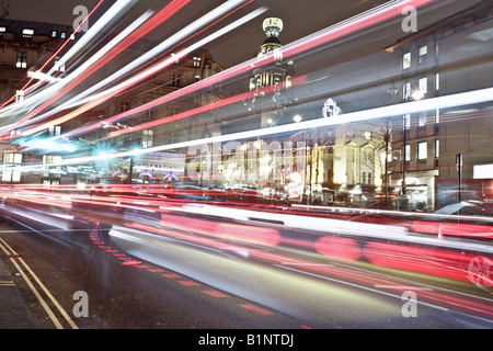 London night time car streamers