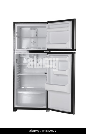 Open refrigerator cut out on white background Stock Photo