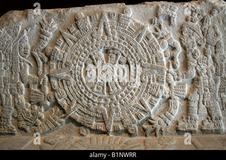 Aztec Solar Disk and Calendar, National Museum of Anthropology, Chapultepec Park, Mexico City, Mexico Stock Photo
