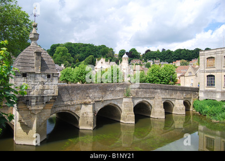 Town Bridge over River Avon, Bradford-on-Avon, Wiltshire, England, United Kingdom Stock Photo