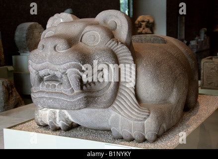 Jaguar or Ocelotl Cuauhxicalli, National Museum of Anthropology, Chapultepec Park, Mexico City, Mexico Stock Photo