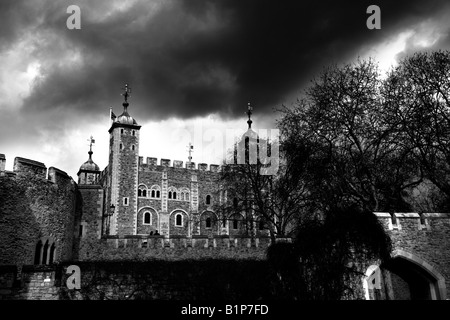 tower hill London uk  black and white Stock Photo