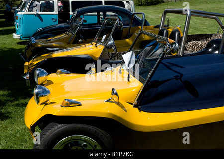 a row of parked volkswagen based vehicles Stock Photo