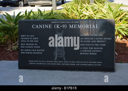 Canine Memorial Sign American Police Hall Of Fame Stock Photo