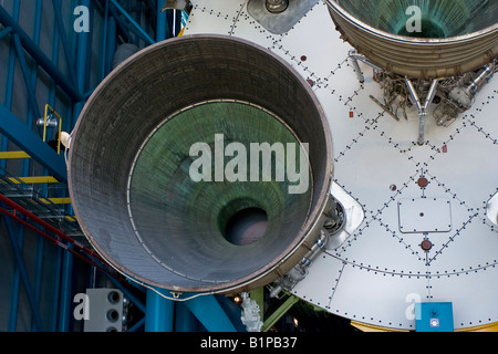 Rear View of a Saturn 5 Rocket Motor at the John F Kennedy Space Center in Cape Canaveral Florida USA Stock Photo