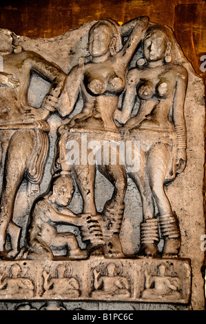 Fragmentary sculptures 2nd century AD the dome Buddha Madras India Stock Photo