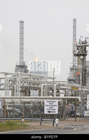 A flare off at a petro chemical plant on Teeside UK Stock Photo