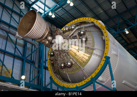 Side View of a Saturn 5, Stage 2, Rocket Motor at the John F Kennedy Space Center in Cape Canaveral Florida USA Stock Photo