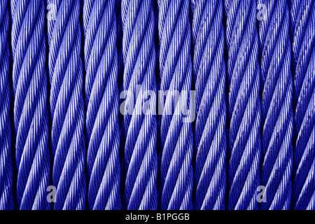 Coiled stainless steel wire cable/rope Stock Photo