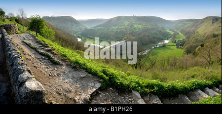 The valley of the river wye at monsal dale view from monsal head Stock Photo