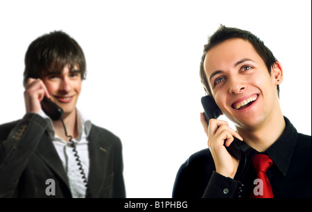 Happy technical support operators Stock Photo