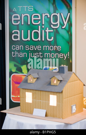 A house built to demonstrate heat loss on display at the Future Homes conference at the Crichton Carbon Centre in Dumfries Stock Photo