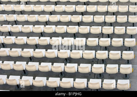 white seats texture detail from stadium for background use Stock Photo