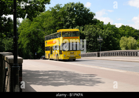 Stadtrundfahrt im Doppeldeckerbus Hamburg Deutschland City tour in a double decker bus Hamburg Germany Stock Photo