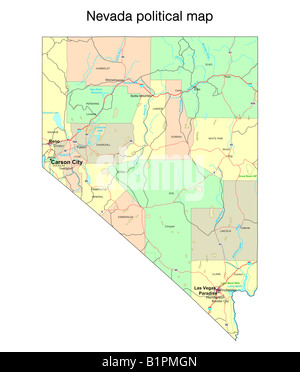 Political map of Nevada Stock Photo - Alamy