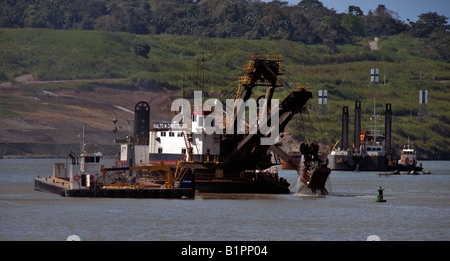 'The World Record Holding Dipper Dredge, the Rialto M. Christensen widens the Cuelbra Cut.' Stock Photo