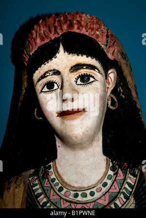 Female Mummy Mask Roman Period AD30 –150  Egypt Woman Stock Photo