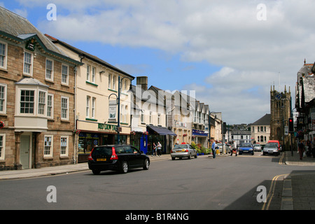 okehampton high street town centre shops devon england uk gb Stock ...