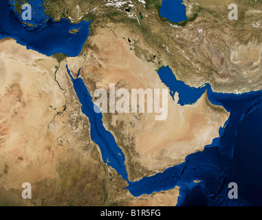 Strait of Hormuz. Map of the Middle East, Persian Gulf and Indian Ocean