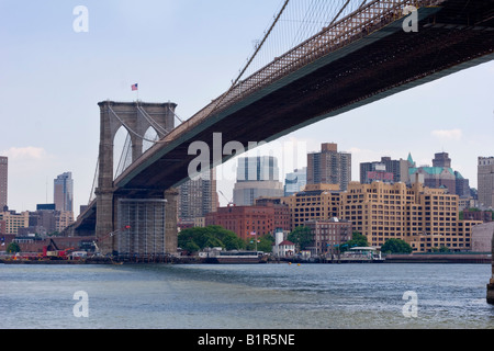 The Brooklyn Bridge in New York City New York USA June 3 2008 Stock Photo