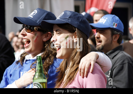 italian rugby fans singing in rome for the six nations match versus ...