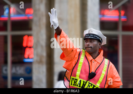 A police officer directs traffic in New York City New York June 4 2008 Stock Photo