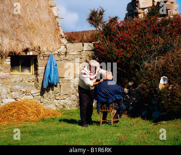 Lettermullan, Gorumna Island, Co Galway, Ireland, Local Barber Shop Stock Photo