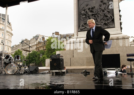 Boris at Trafalgar Square addressing Veterans Stock Photo