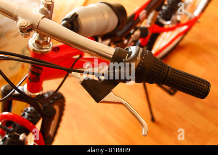 Shimano Geared Bicycle, close up Stock Photo