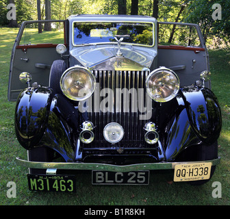 A 1934 Rolls-Royce 20/25 Sports Salon automobile shot in a park like setting. Stock Photo