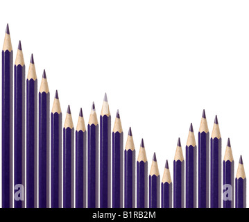 Business graph illustrating decline made up of pencils Stock Photo