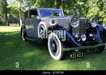 A 1934 Rolls-Royce 20/25 Sports Salon automobile shot in a park like setting. Stock Photo