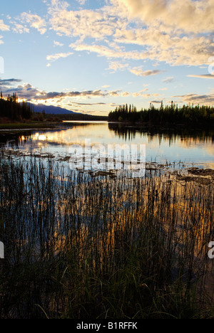 Sunset, evening mood at Moon Lake, Alaska, USA Stock Photo