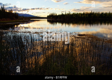 Sunset, evening mood at Moon Lake, Alaska, USA Stock Photo