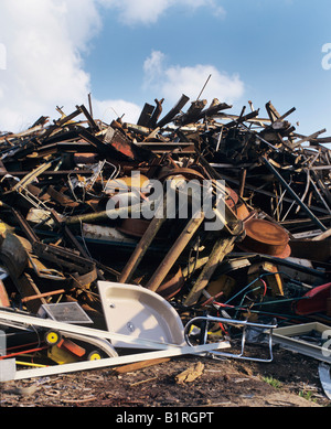 Rubbish of the wealthy, scrap and different kinds of recyclable waste, garbage collection point Stock Photo