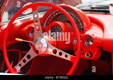 Dashboard, vintage Chevrolet Corvette, Jim Clark Revival Historic Grand Prix 2008, Hockenheim, Baden-Wuerttemberg, Germany, Eur Stock Photo