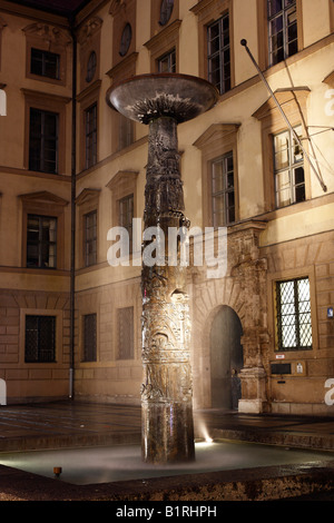 Richard Strauss Fountain, Salome fountain, in front of the Allte Akademie, Old Academy, Neuhauser Strasse Street, Munich histor Stock Photo