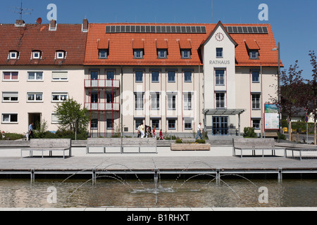 Neuer Marktplatz Square with Town Hall in Wildflecken, Rhoen Mountains, Lower Franconia, Bavaria, Germany, Europe Stock Photo