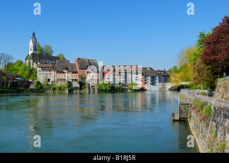 Historic centre of Laufenburg on the Rhine River, Baden-Wuerttemberg, Germany, Europe Stock Photo