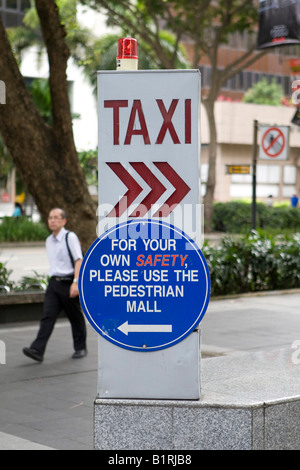 Taxi sign in front of a hotel in Singapore, Southeast Asia Stock Photo