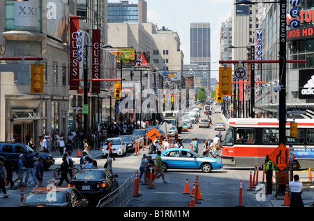 Yonge Street at Dundas Street, Toronto, Ontario Canada Stock Photo