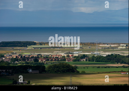 RAF Kinloss from Califer Hill. Moray, Scotland Stock Photo