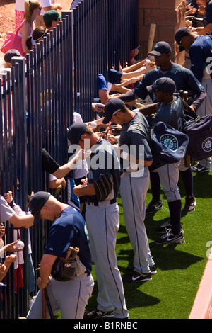 The San Diego Padres playing the Seattle Mariners at a spring training  baseball game Peoria Arizona Stock Photo - Alamy